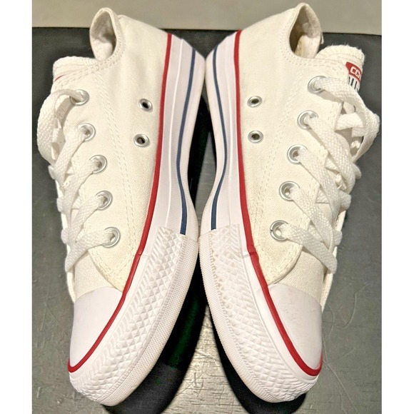 Converse Chuck Taylor All Star Low Top Sneakers White/Red Trim Men's 4/Women's 6 - Picture 9 of 11
